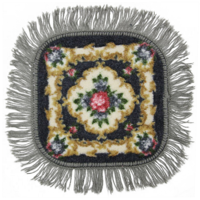 Коврик на табурет "Эссна", 33х33 см, нейлон, основа резина, серый, модель 001