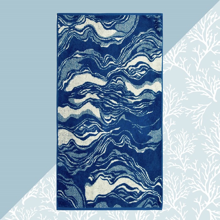 Полотенце махровое «Волны» ТМ «Этель», 50 х 90 см, хлопок 100 %, 420 г/м²