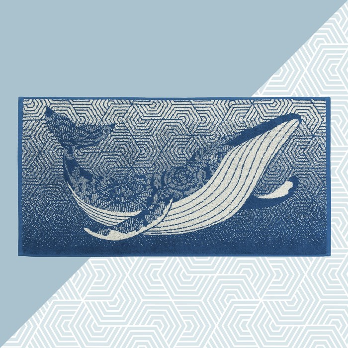 Полотенце махровое «Кит» ТМ «Этель», 50 х 90 см, хлопок 100 %, 420 г/м²