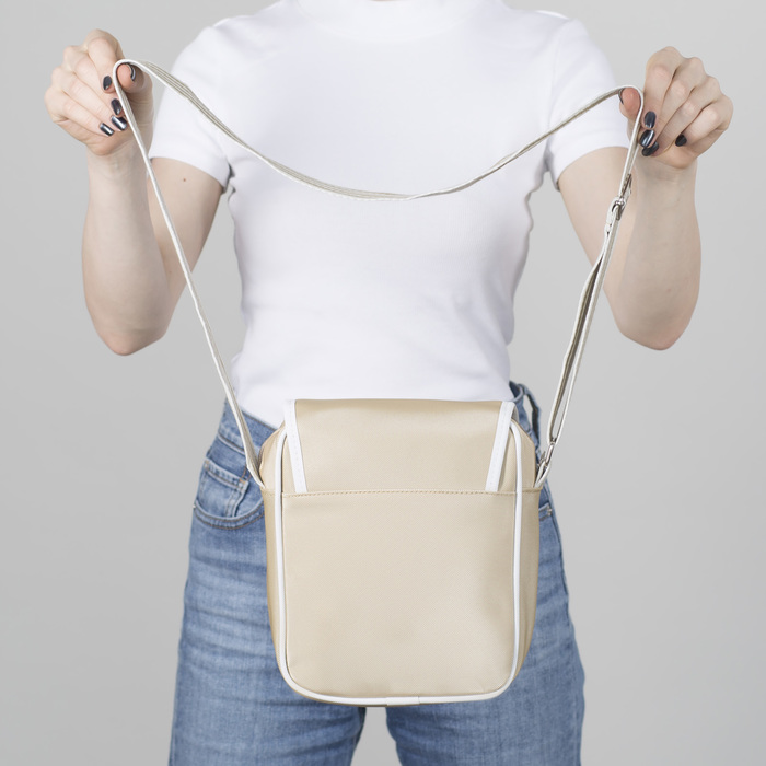 Сумка молод Стиляга, 22*8*25см, отд на молнии, 2 н/кармана, регул ремень, бежевый