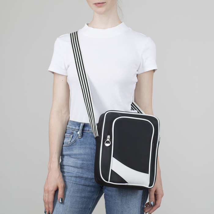 Сумка молод Денди, 23*8*30см, отд на молнии, 2 н/кармана, регул ремень, черный