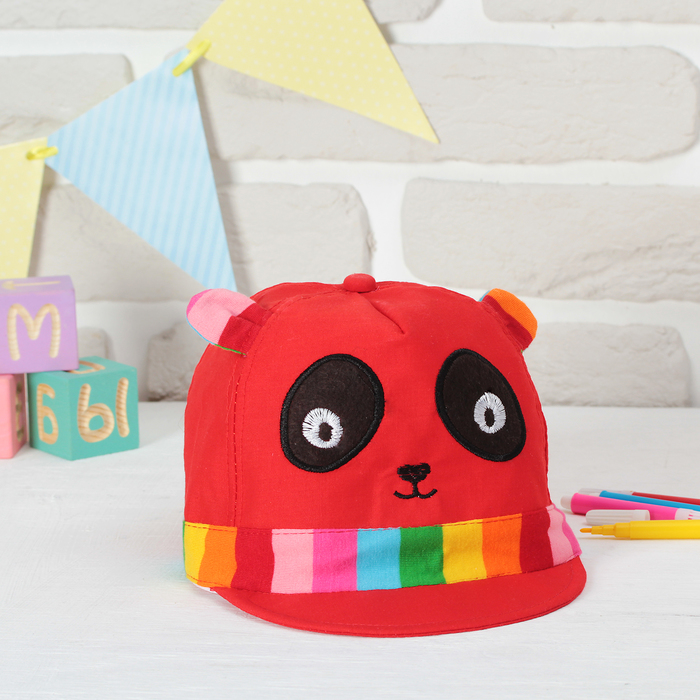 Кепка детская "Панда", обхват головы 40 см, цвета МИКС