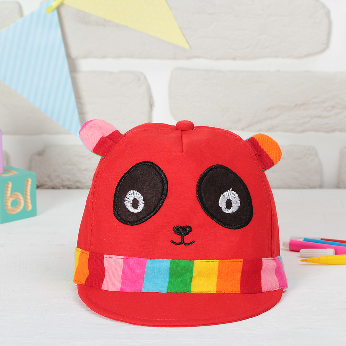 Кепка детская "Панда", обхват головы 40 см, цвета МИКС