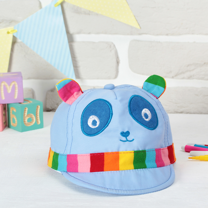 Кепка детская "Панда", обхват головы 40 см, цвета МИКС