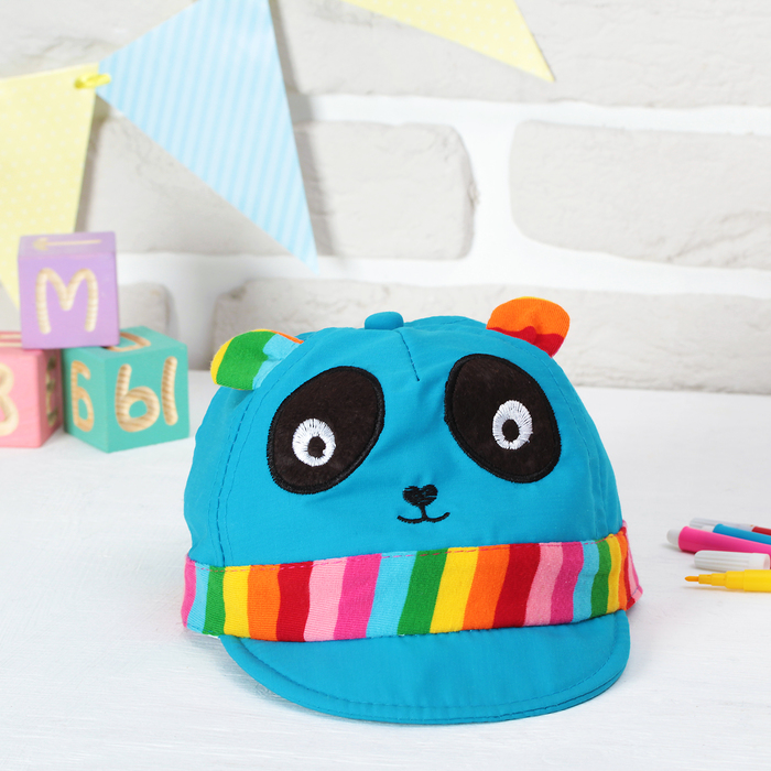 Кепка детская "Панда", обхват головы 40 см, цвета МИКС