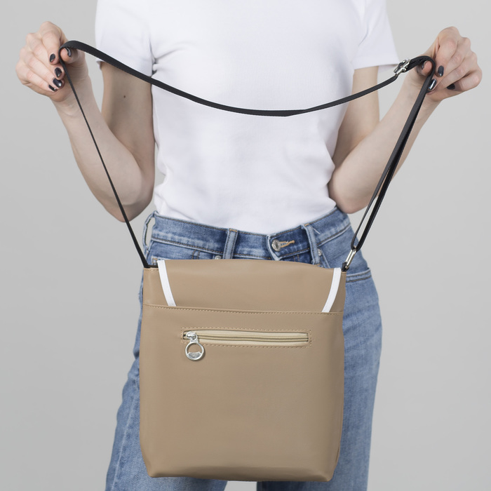 Сумка молод Мегаполис, 24*8*27см, отд на молнии, н/карман, регул ремень, бежевый