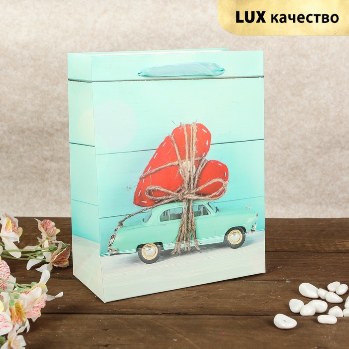 Пакет подарочный "С любовью", люкс, 18 х 9 х 23 см