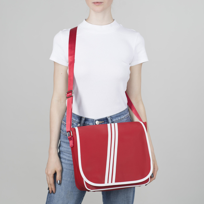 Сумка молод Сити, 24*10*27см, отд на молнии, н/карман, регул ремень, красный