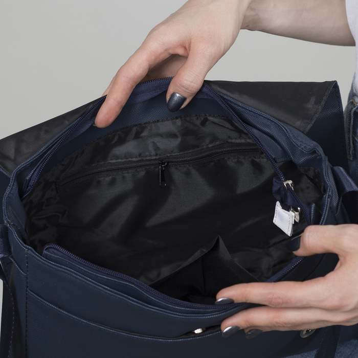 Сумка молод Скетч, 24*10*24см, отд на молнии, н/карман, регул ремень, темно-синий