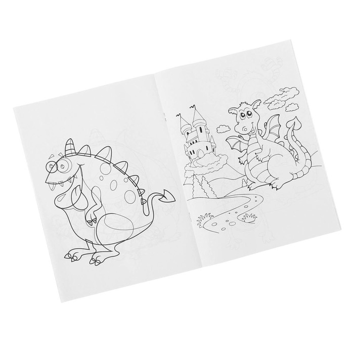 Раскраска с наклейками "Динозавры" 8 листов, 2 листа наклеек