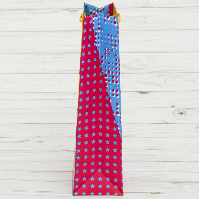 Пакет под бутылку «С днём рождения», 36 × 13 × 10 см