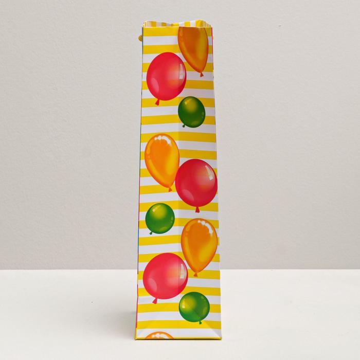 Пакет под бутылку «Шарики», 36 × 13 × 10 см