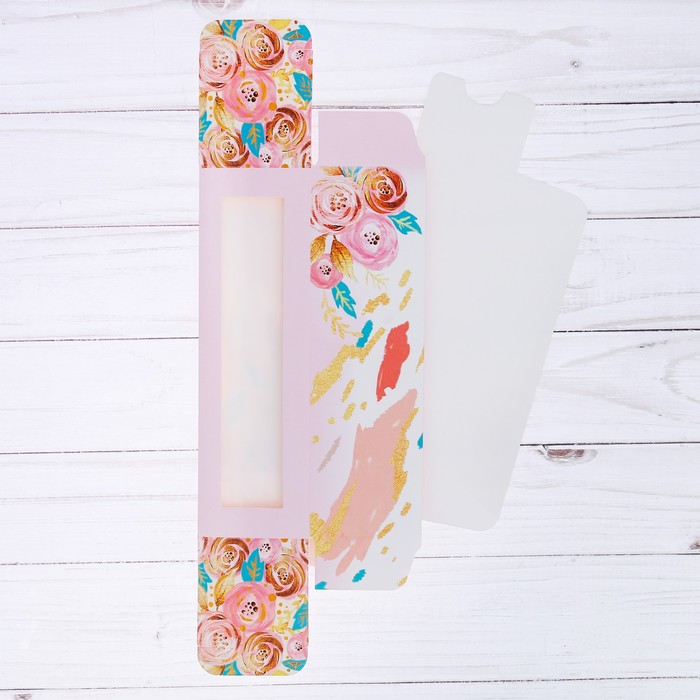 Коробочка для макарун «С Любовью», 18 х 5,5 х 5,5 см