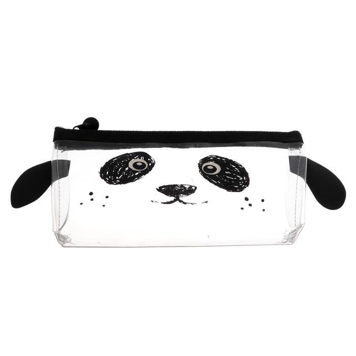 фото Пенал школьный на молнии силиконовый «панда»