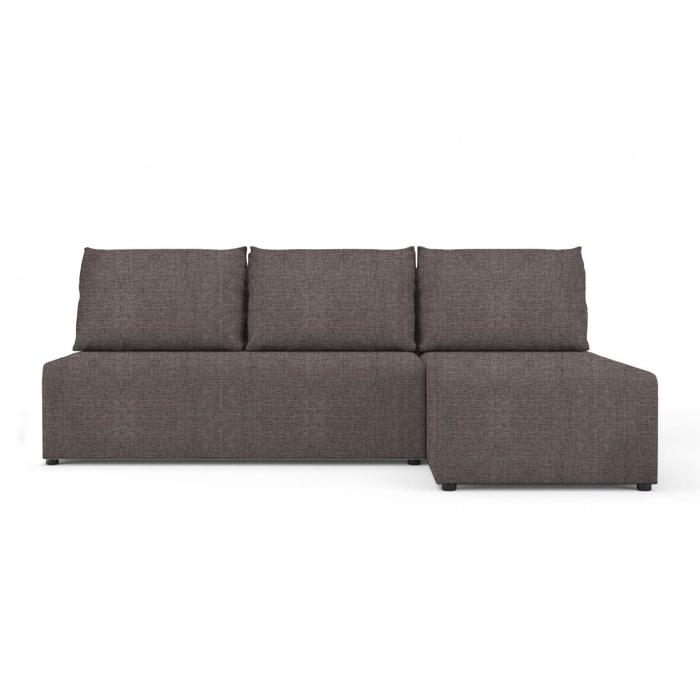 Угловой диван "Алиса", бельевой ящик, еврокнижка, ткань Арбен, цвет савана лате