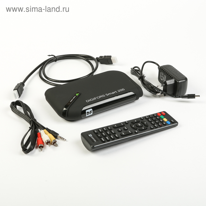 фото Приставка смарт тв digifors smart 200, 1гб, 8гб, android, fullhd, dvb-т2, wi-fi, hdmi,черная