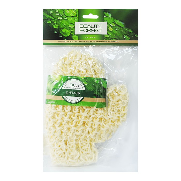 Мочалка Beauty Format натуральная рукавица, крупное плетение, сизаль (45589-4003)