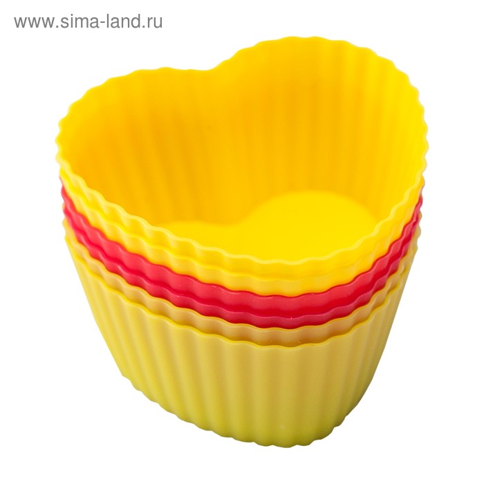 

Форма для кекса Flex Mode сердце, 6 шт