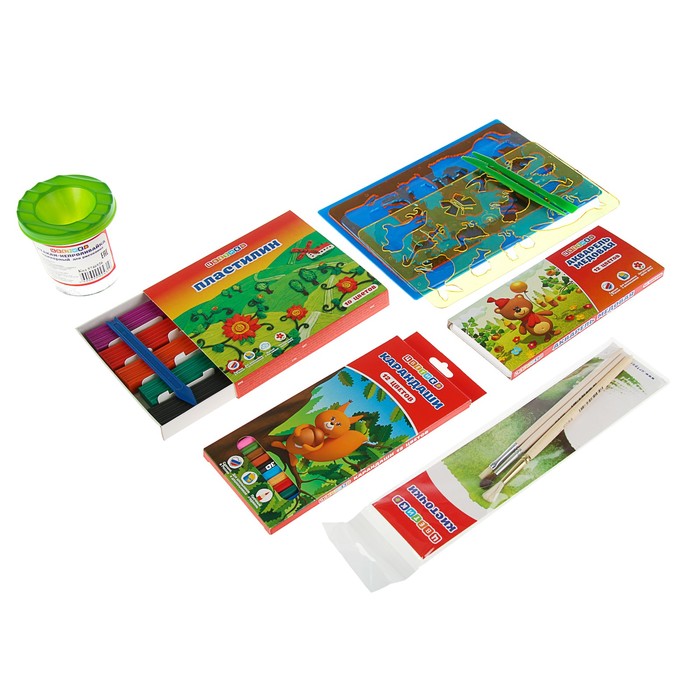 Набор для творчества ЗКХ Цветик (рисование и лепка) 9 предметов 7241316