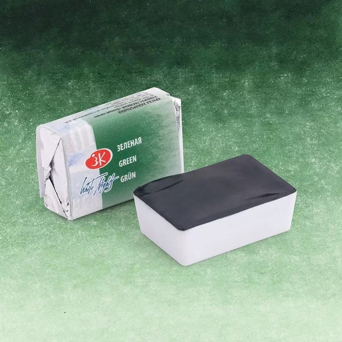 Акварель художественная кювета 2.5 мл ЗКХ Белые ночи Зёленая оригинальная 1911719