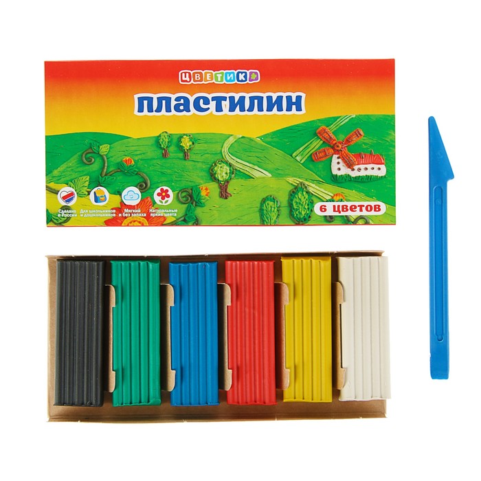 Пластилин 6 цветов 120 г ЗКХ Цветик со стеком 3241464