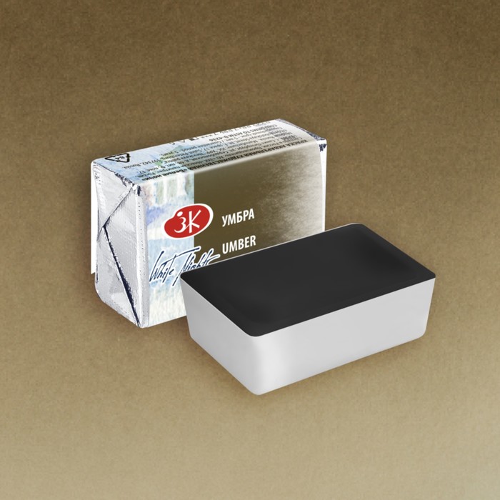 Акварель художественная кювета 2.5 мл ЗКХ Белые ночи Умбра 1911418