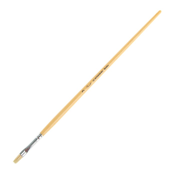 Кисть «Сонет» № 3, щетина, плоская, удлинённая ручка, d=7 мм