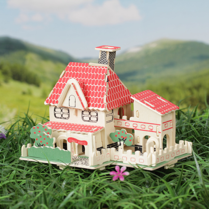 Конструктор деревянный 3D "Летний коттедж"