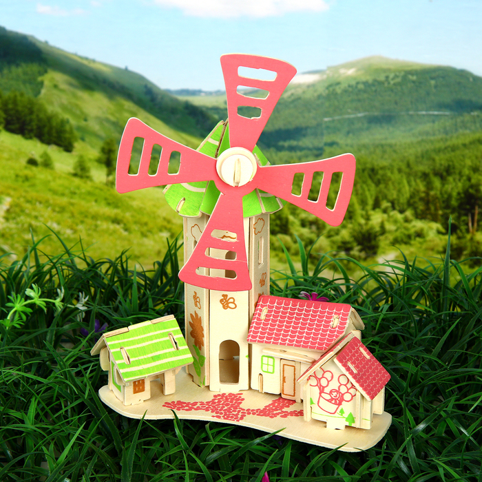 Конструктор деревянный 3D "Мельница"