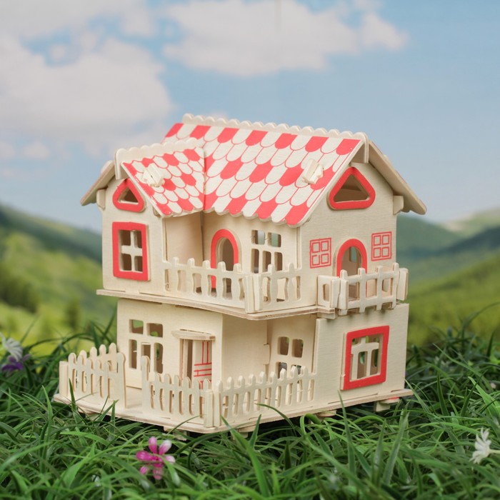 Конструктор деревянный 3D "Двухэтажный коттедж"