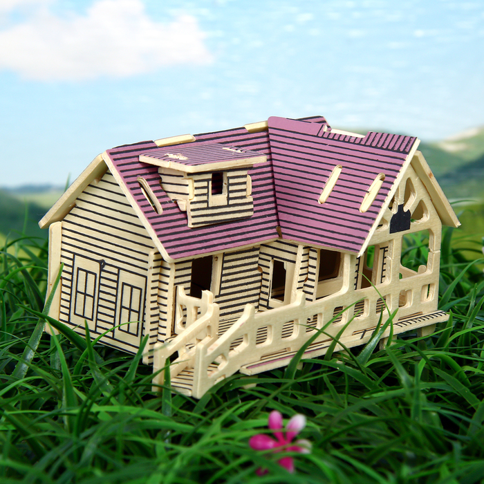 Конструктор деревянный 3D "Домик в лесу"