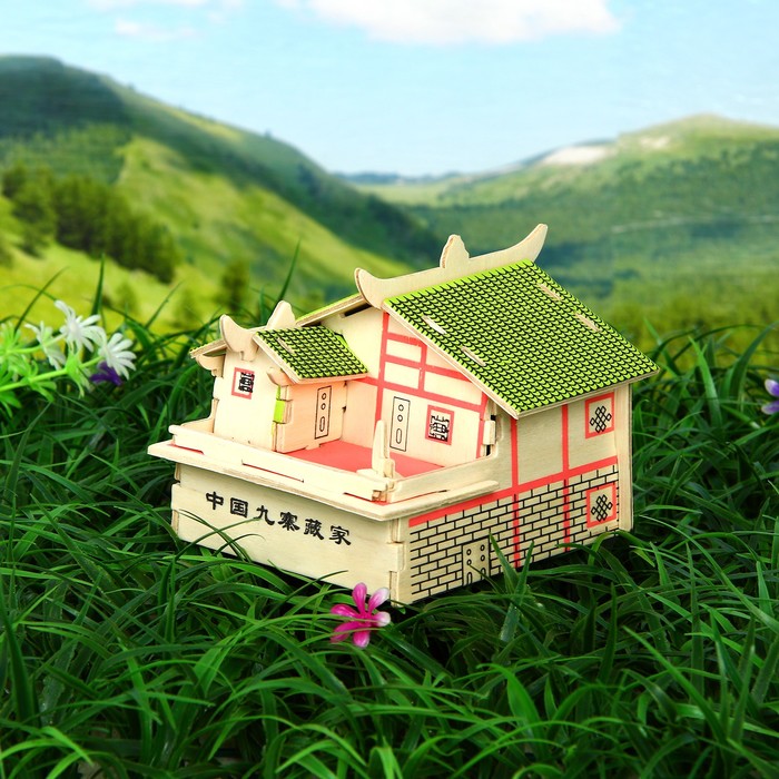 Конструктор деревянный 3D "Домик с терассой"