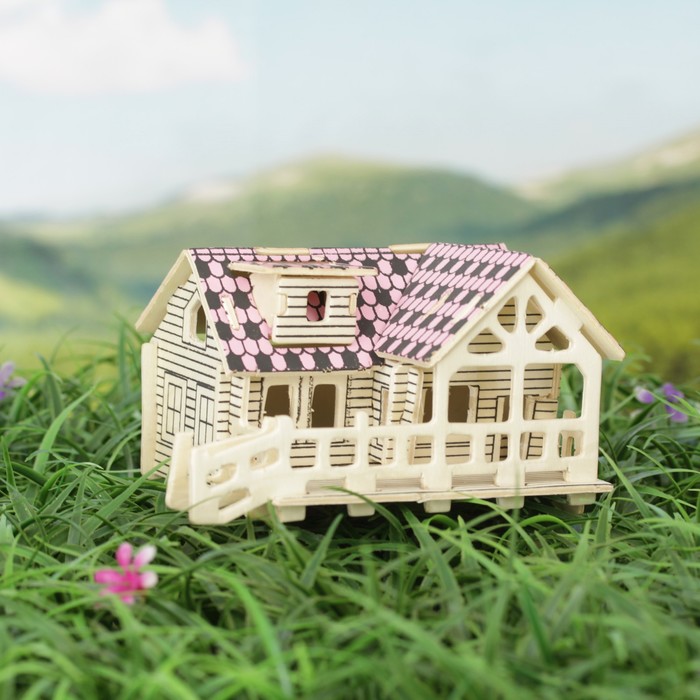 Конструктор деревянный 3D "Дача с терассой"