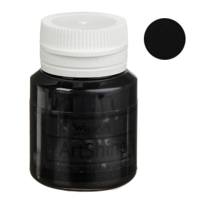 Краска акриловая Shine 20 мл WizzArt Черный глянцевый WG1.20