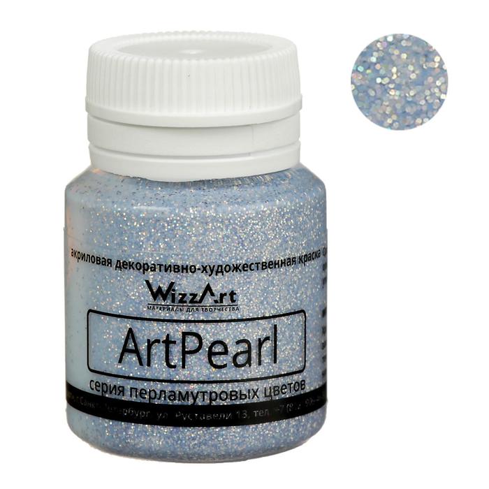 

Краска акриловая Pearl 20 мл, WizzArt, голографический, серебро, перламутровый, морозостойкая