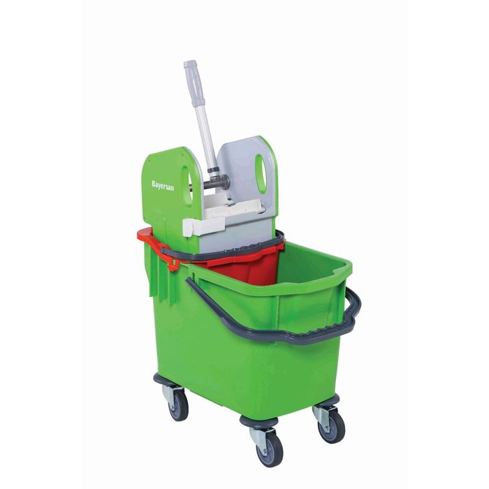 Тележка уборочная Bayersan, 2 ведра, на колёсах, 10/25 л, насадка для отжима (45647-5039)