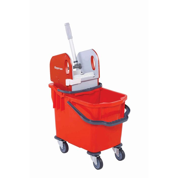 Тележка уборочная Bayersan, 2 ведра, на колёсах, 10/25 л, насадка для отжима (45647-5039)