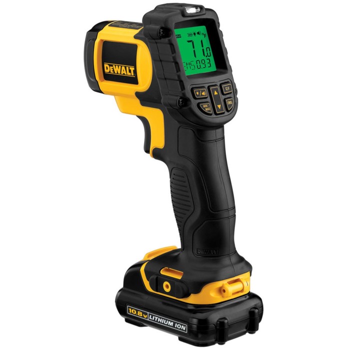 Пирометр DeWalt DCT414D1-QW, 10.8 B, 2 Ah, ЖК-дисплей, от -29° до + 550°, ± 1.5°, кейс