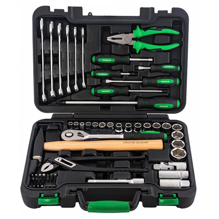 Набор инструмента Hitachi HTC-774015, 1/4" и 1/2", 56 предм., кейс