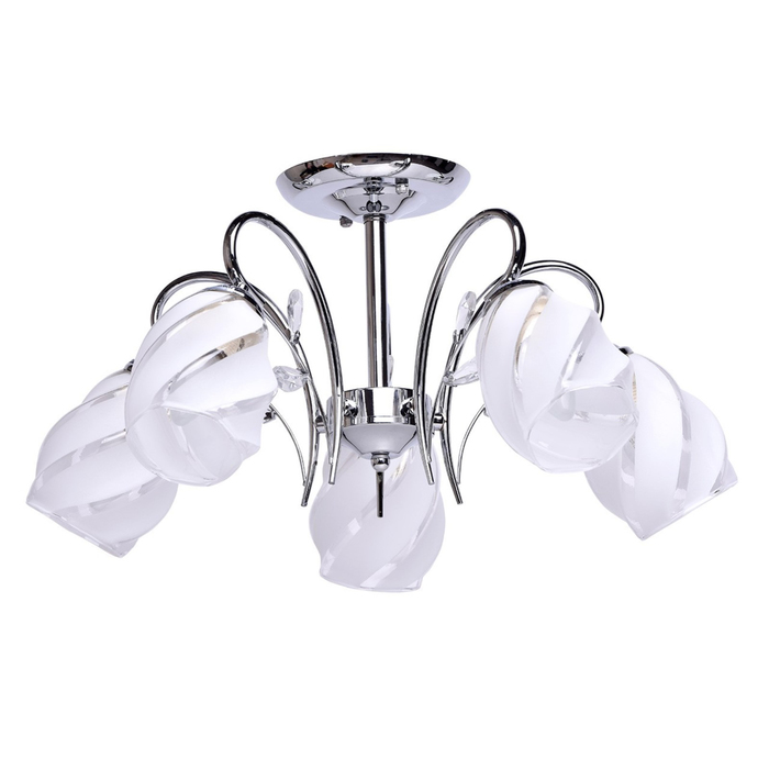 Люстра потолочная "Нежность" 5x60W E27 хром 52x52x30см