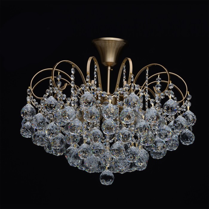 Люстра потолочная "Жемчуг" 6x60W E14 медовая бронза 48x48x40см