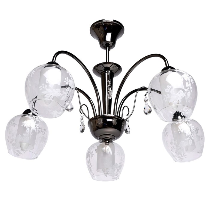 Люстра потолочная "Мечта" 5x60W E14 никель 60x60x42см