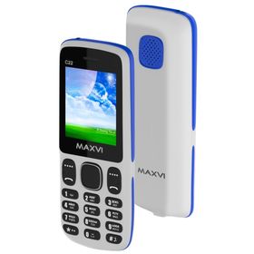 

Сотовый телефон Maxvi C22, 1.77", 2 sim, 32Мб, microSD, 600 мАч, бело-синий
