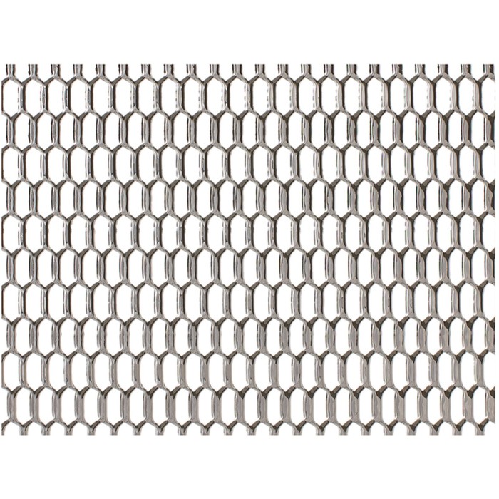 Сетка защитно-декоративная Dollex, алюминий, 100х20 см, ячейки 20х6 мм, хром