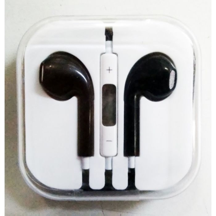 Гарнитура, 3.5, плоский корпус, регулятор громкости, черная