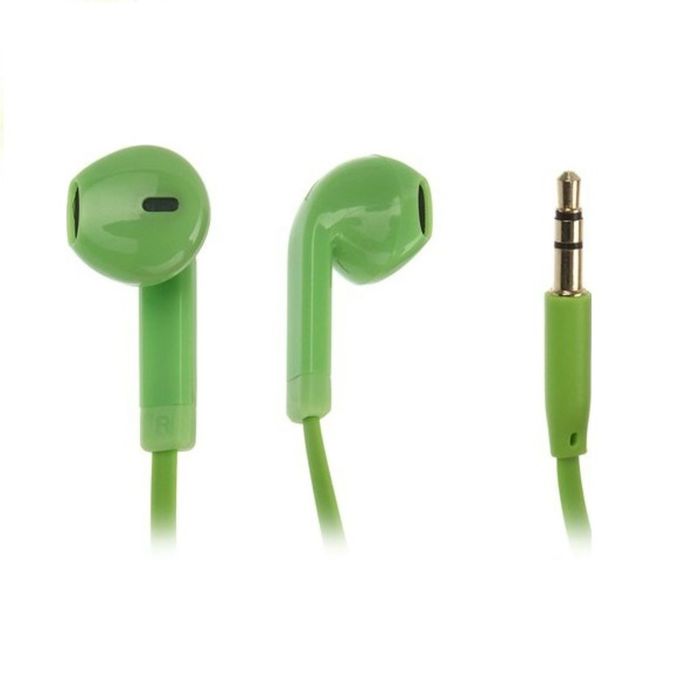 Наушники Maverick Deep Bass TH-5E, пластиковый корпус, плоский провод, зеленые