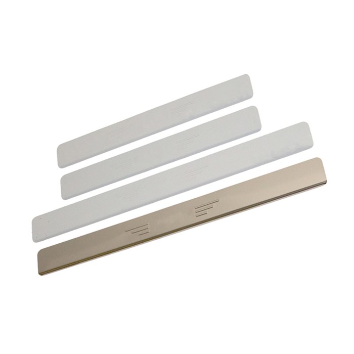 Накладки на пороги Dollex, VW Polo 2017-, нержавеющая сталь, набор 4 шт.