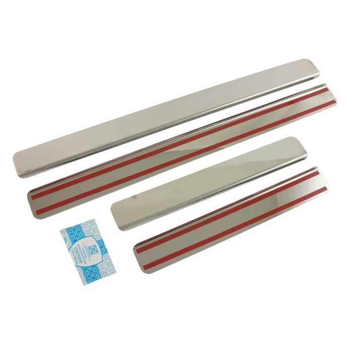 Накладки на пороги Dollex, VW Passat B8 , нержавеющая сталь, набор 4 шт.