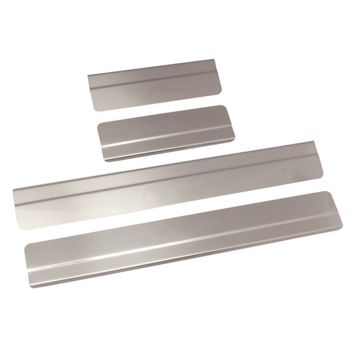 Накладки на пороги Dollex, Ford Focus II, ступенчатые, нержавеющая сталь, набор 4 шт.