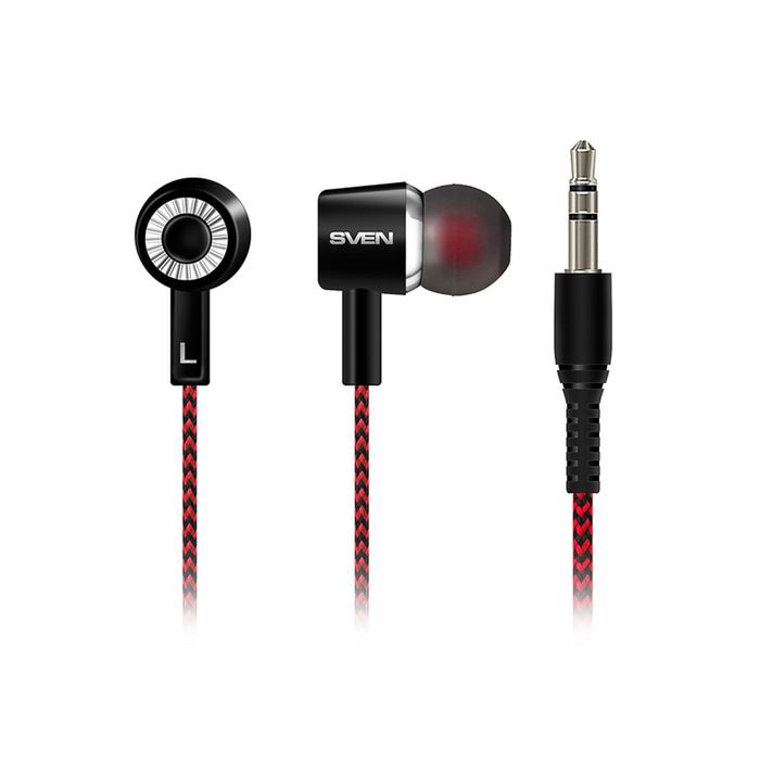 Наушники Sven SEB-108, вкладыши вакуумные, черно-красные